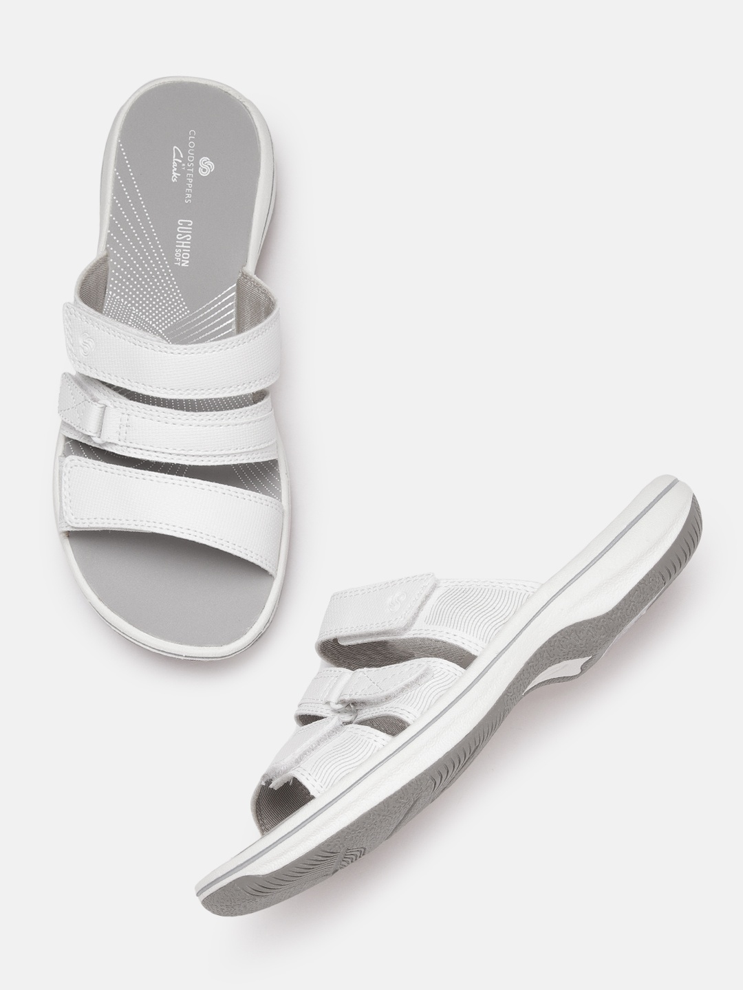 

Clarks Women White Solid Strappy Open Toe Flats