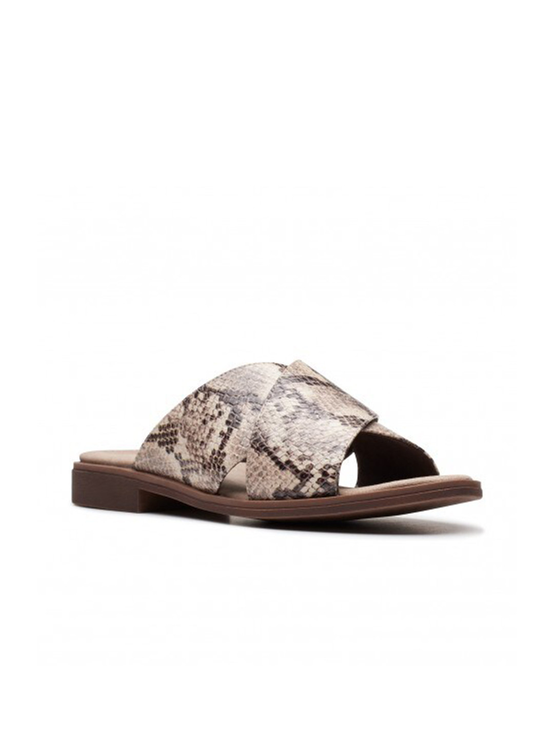 

Clarks Women Taupe Printed Open Toe Flats