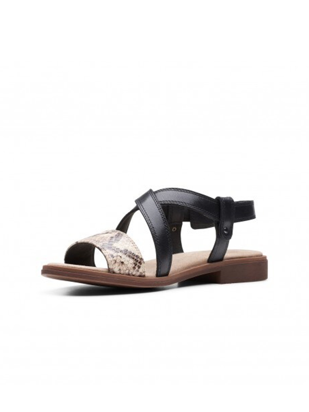 

Clarks Women Black Leather Comfort Sandals