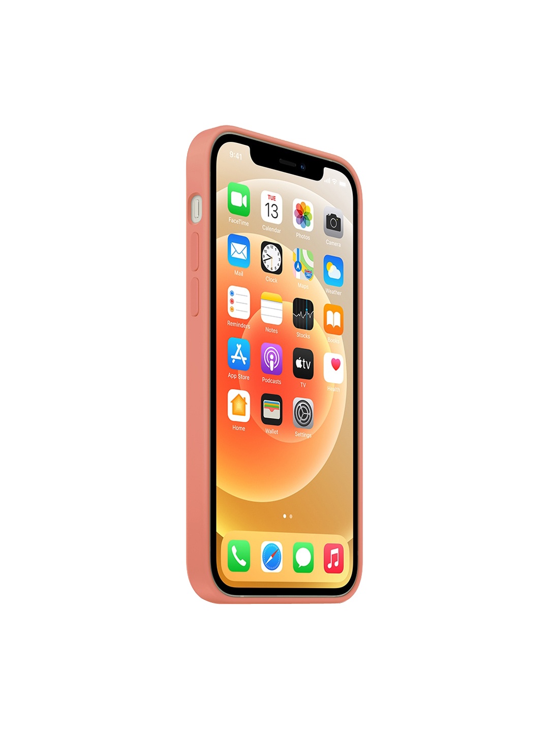 

TREEMODA Peach-Coloured Silicone Apple iPhone 12 Pro Max Back Case