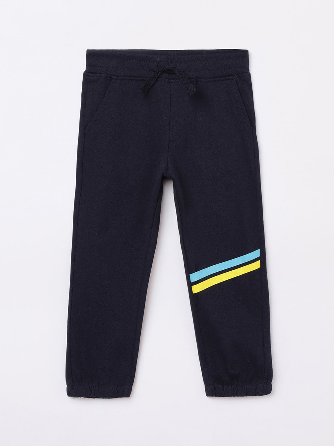 

Juniors by Lifestyle Boys Navy Blue Solid Pure Cotton Joggers