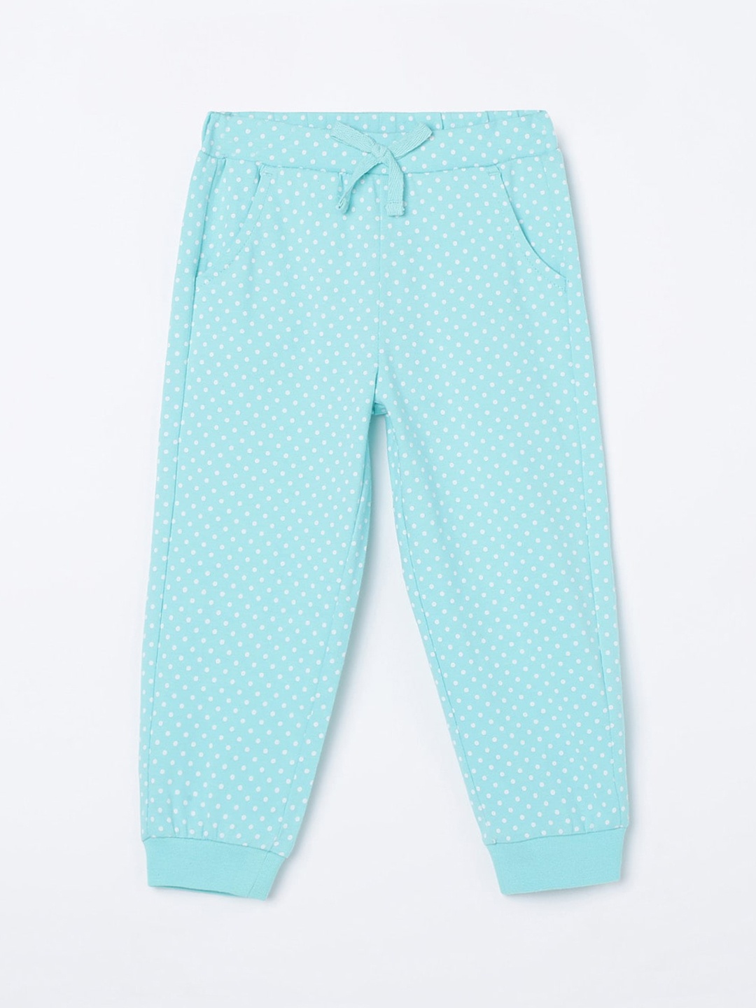 

Juniors by Lifestyle Girls Blue & White Printed Cotton Joggers