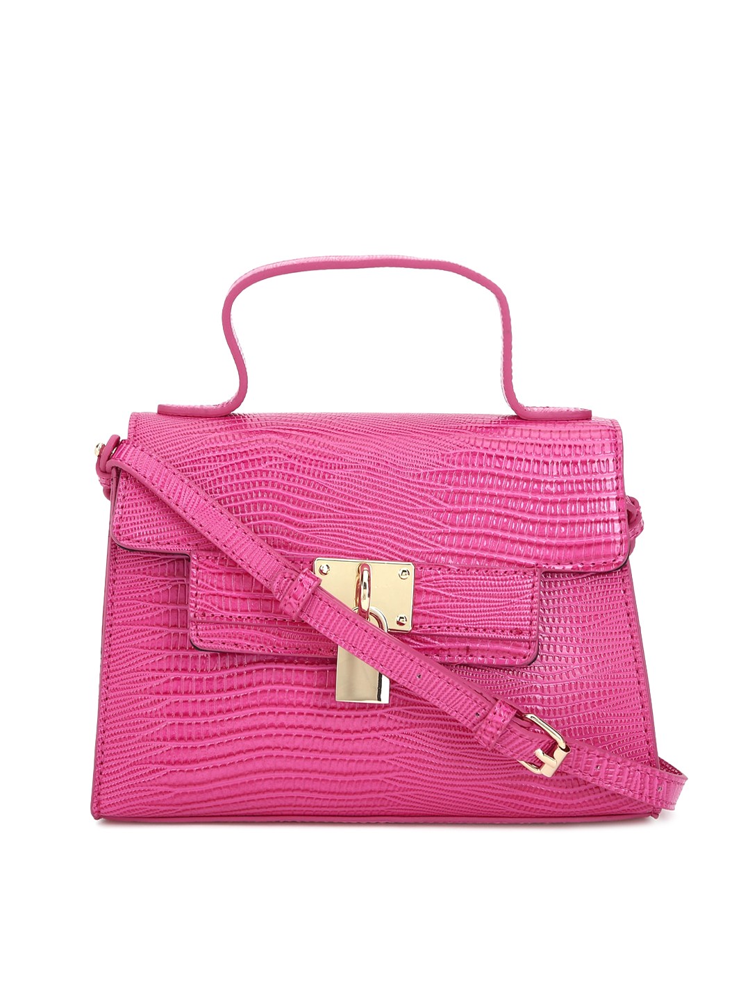 

FOREVER 21 Pink Textured PU Structured Sling Bag