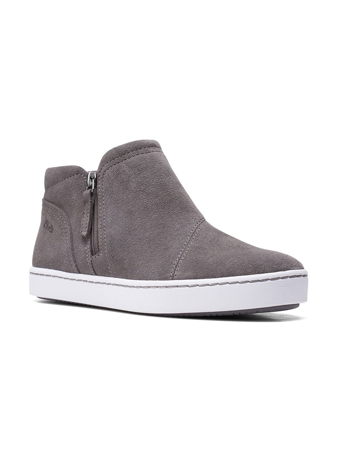 

Clarks Women Grey Suede Flat Boots