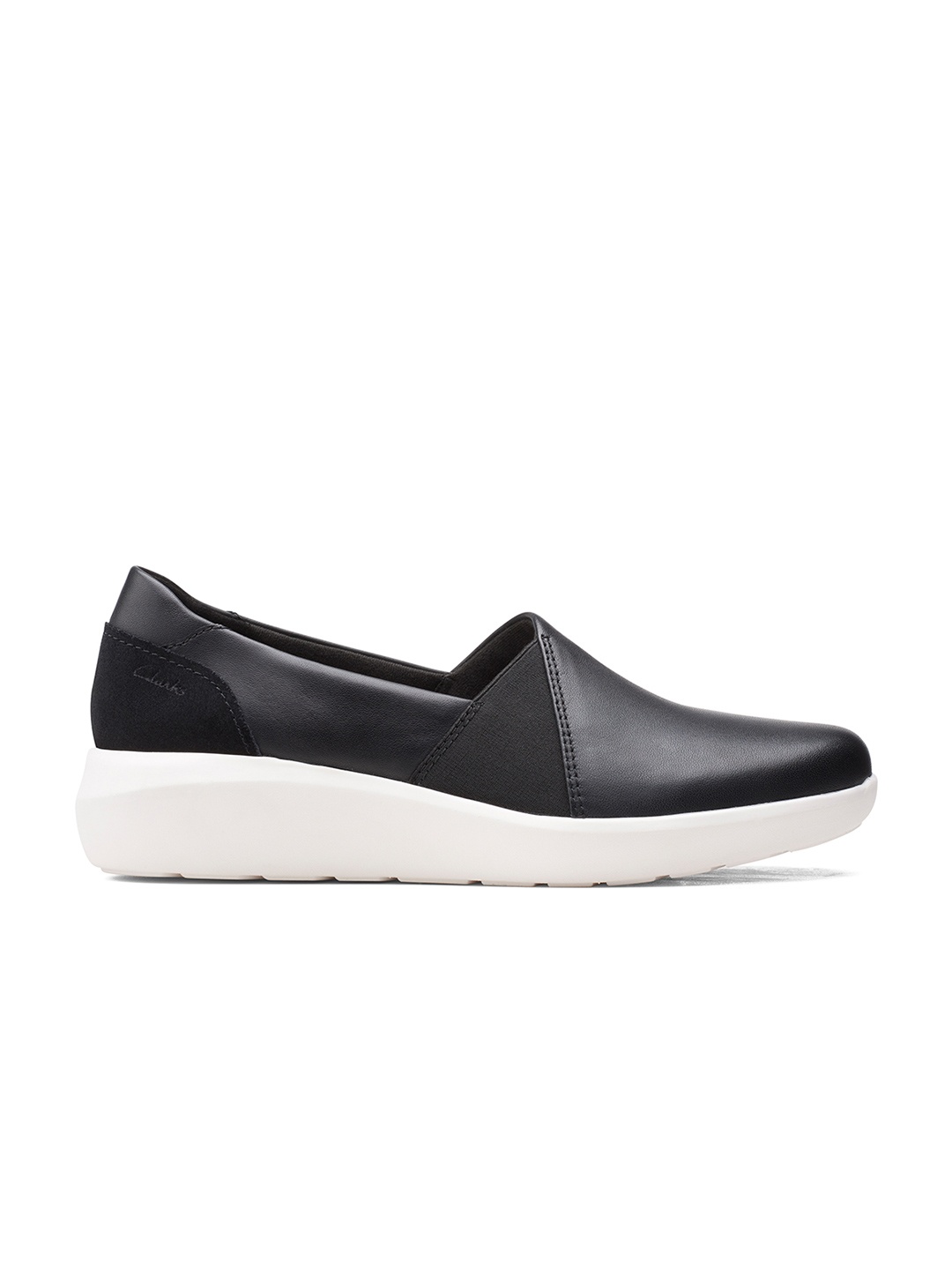 

Clarks Women Black Leather Slip-On Sneakers