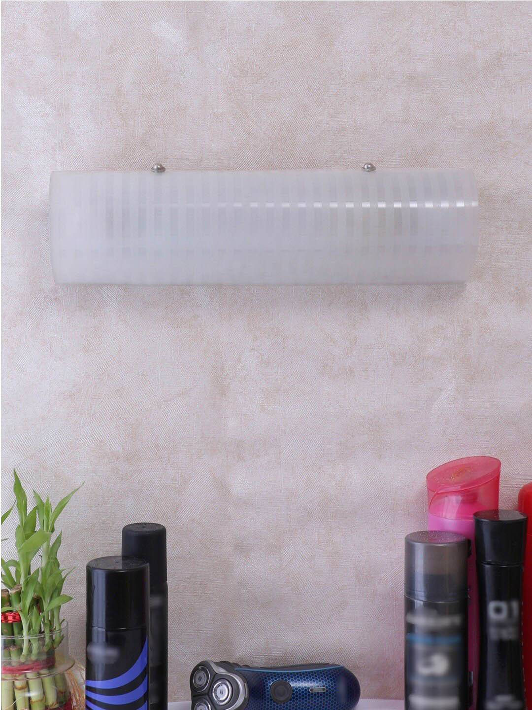 

Devansh Off-White Metal & Glass Bathroom Light
