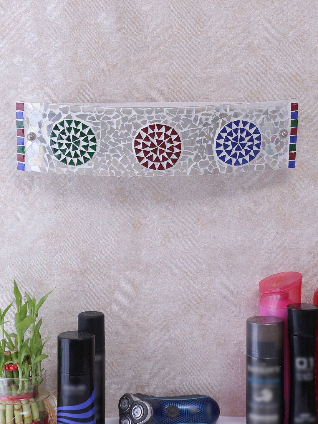 

Devansh White Mosaic Glass Bathroom Light