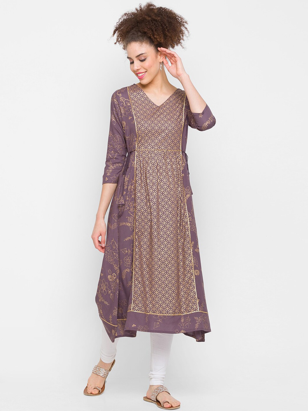 

Globus Women Mauve Ethnic Motifs Printed Kurta
