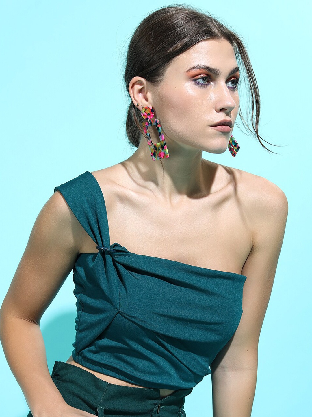 

Tokyo Talkies Women Tranquil Teal Solid Top
