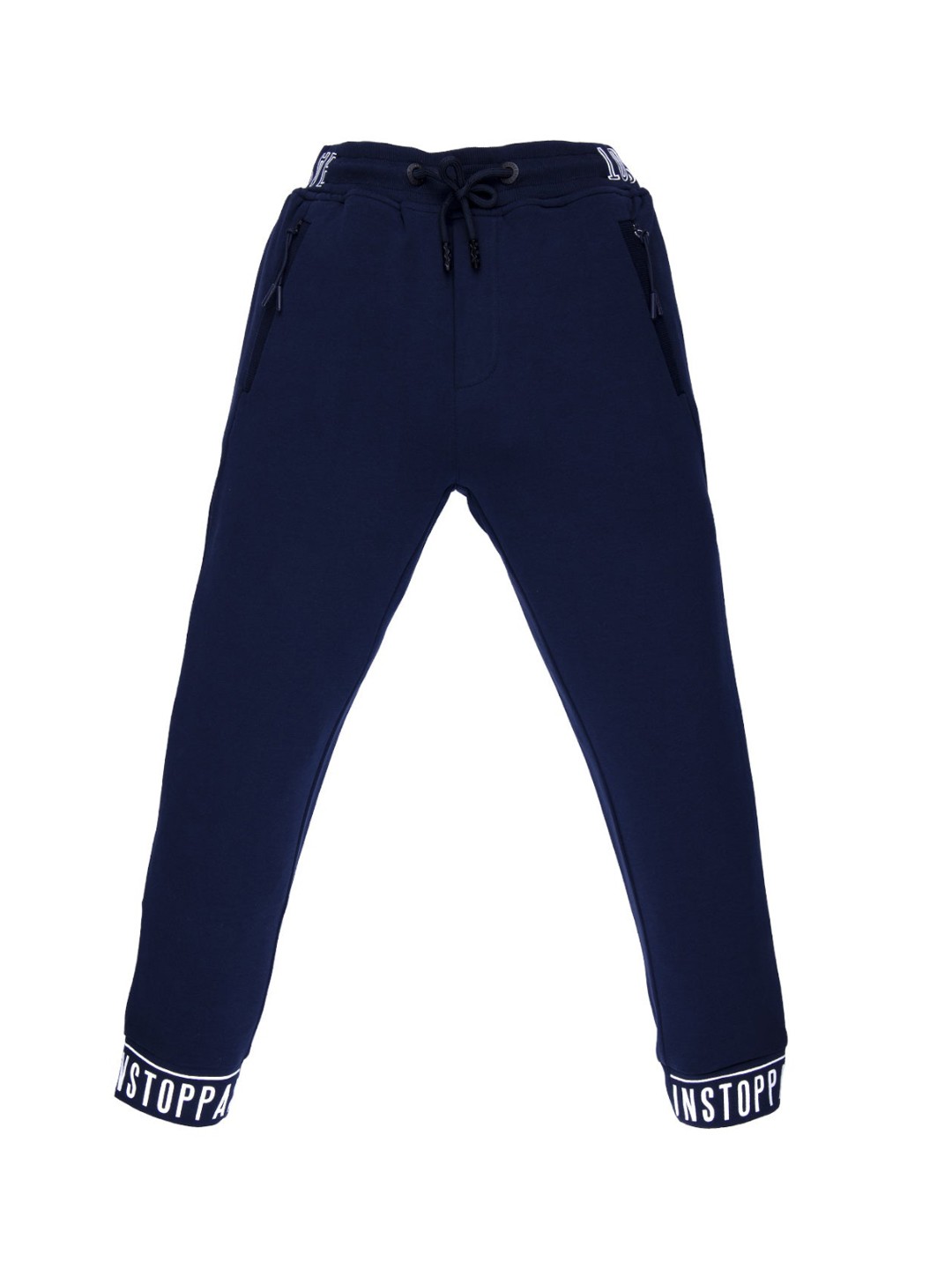 

Status Quo Boys Navy Blue Cotton Printed Regular Fit Joggers