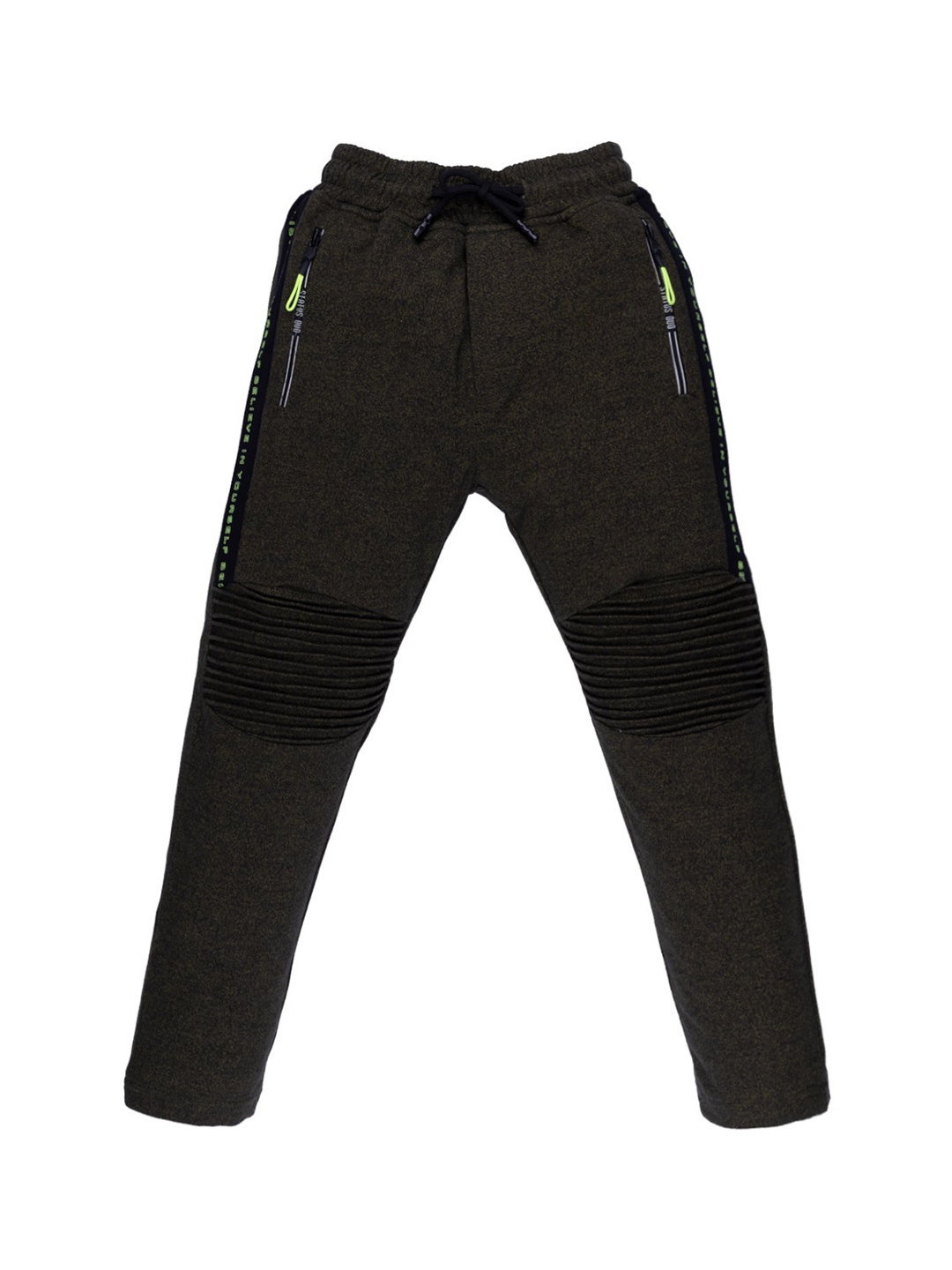 

Status Quo Boys Olive Printed Track Pant