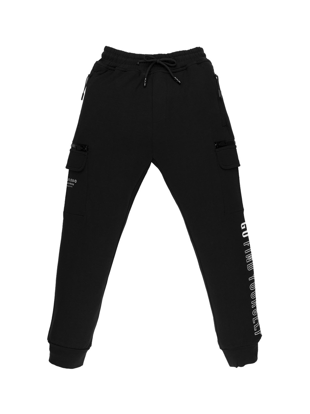 

Status Quo Boys Black Solid Cotton Joggers