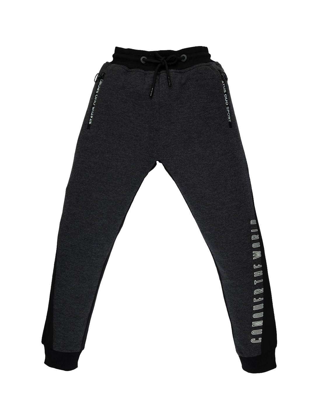 

Status Quo Boys Black Solid Cotton Joggers