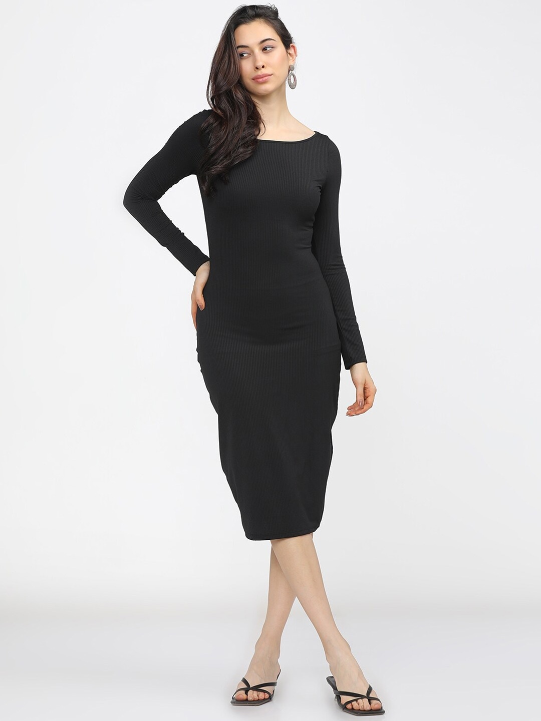 

Tokyo Talkies Black Bodycon Midi Dress