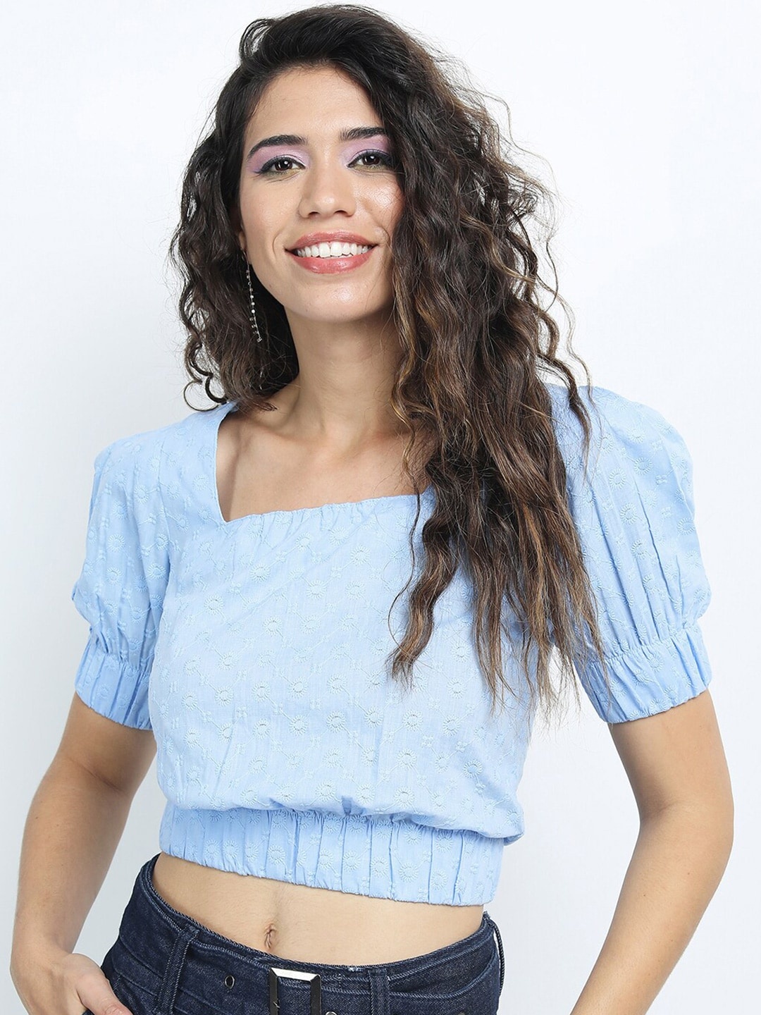 

Tokyo Talkies Blue Crop Top