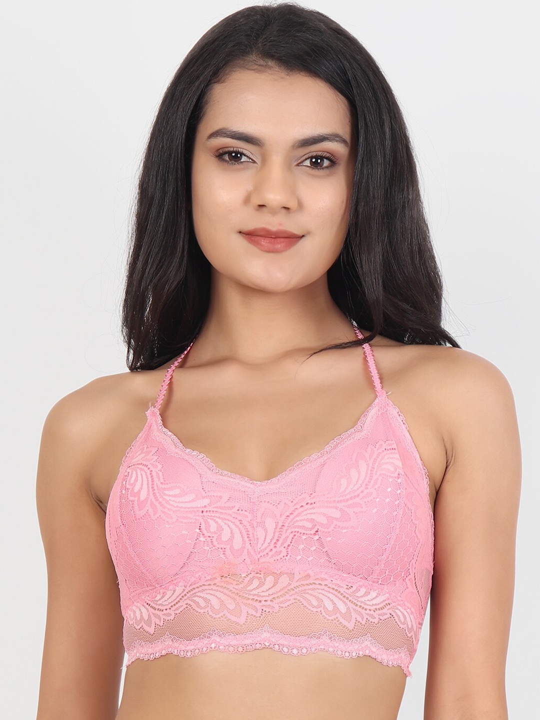 

Lebami Pink Floral Lightly Padded Bralette Bra