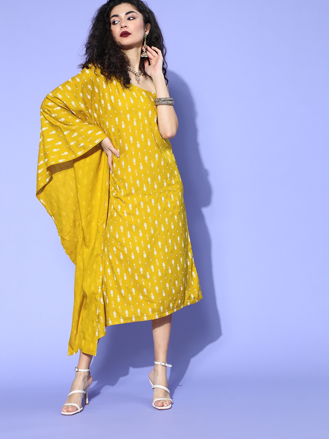 

InWeave Women Stylish Mustard Ethnic Motifs All in the Details Dress