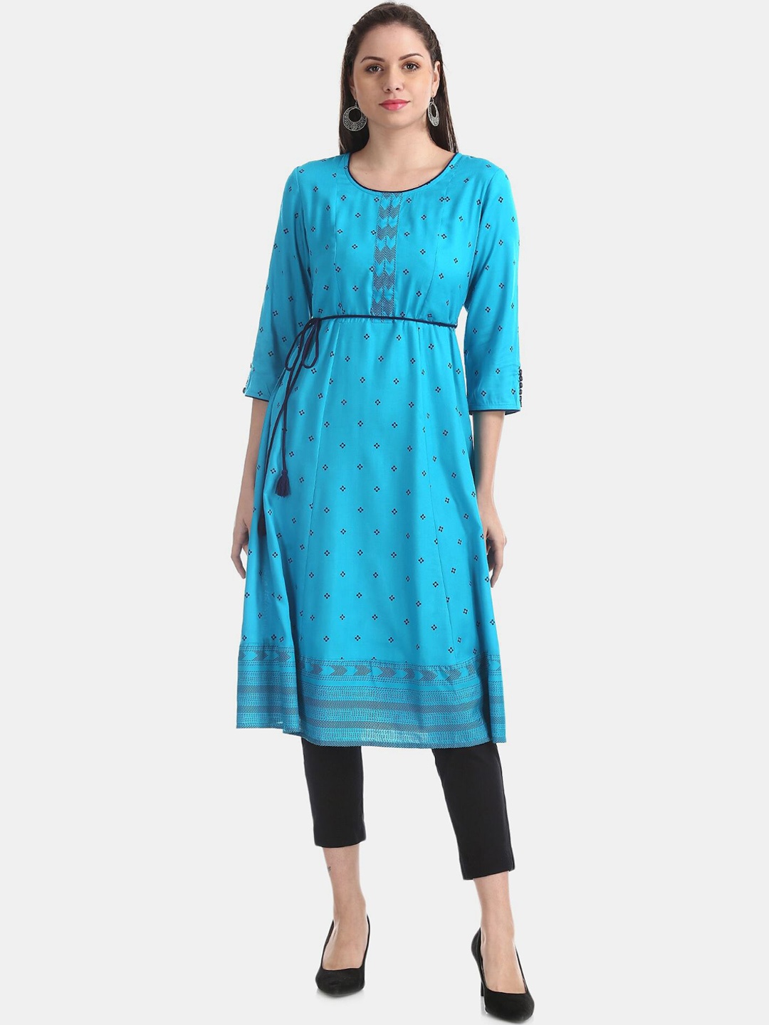 

Anahi Women Blue Ethnic Motifs Printed Indie Prints Kurta