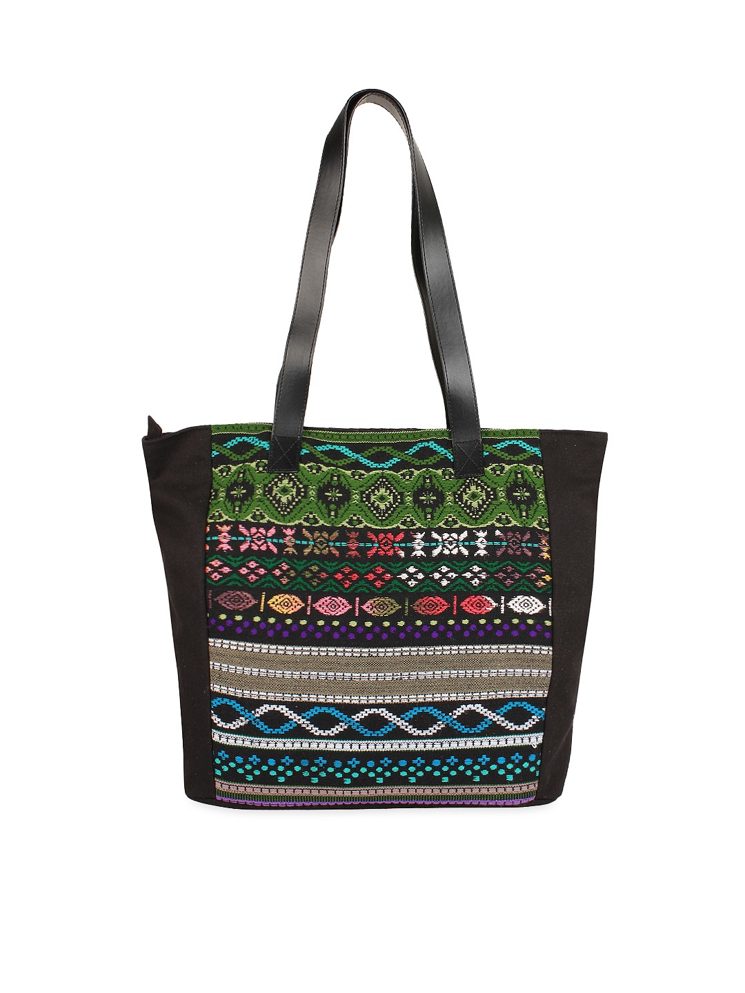 

Anekaant Black Embroidered Tote Bag