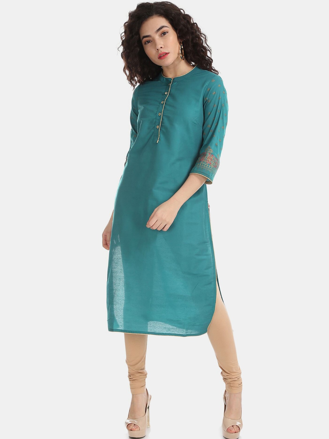 

Karigari Women Blue Printed Pathani Kurta
