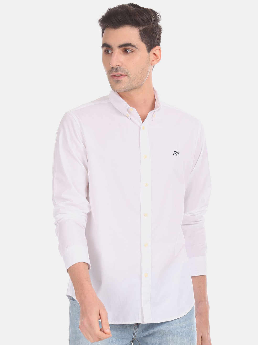 

Aeropostale Men Off White Cotton Casual Shirt