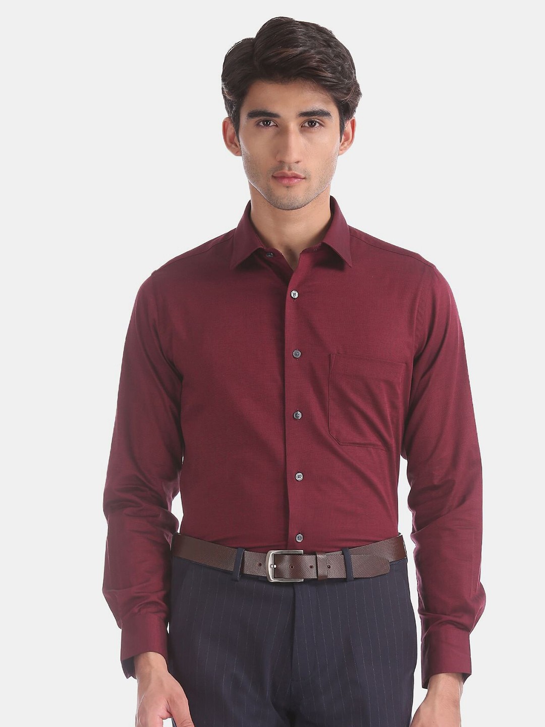 

Arrow Men Maroon Casual Cotton Shirt