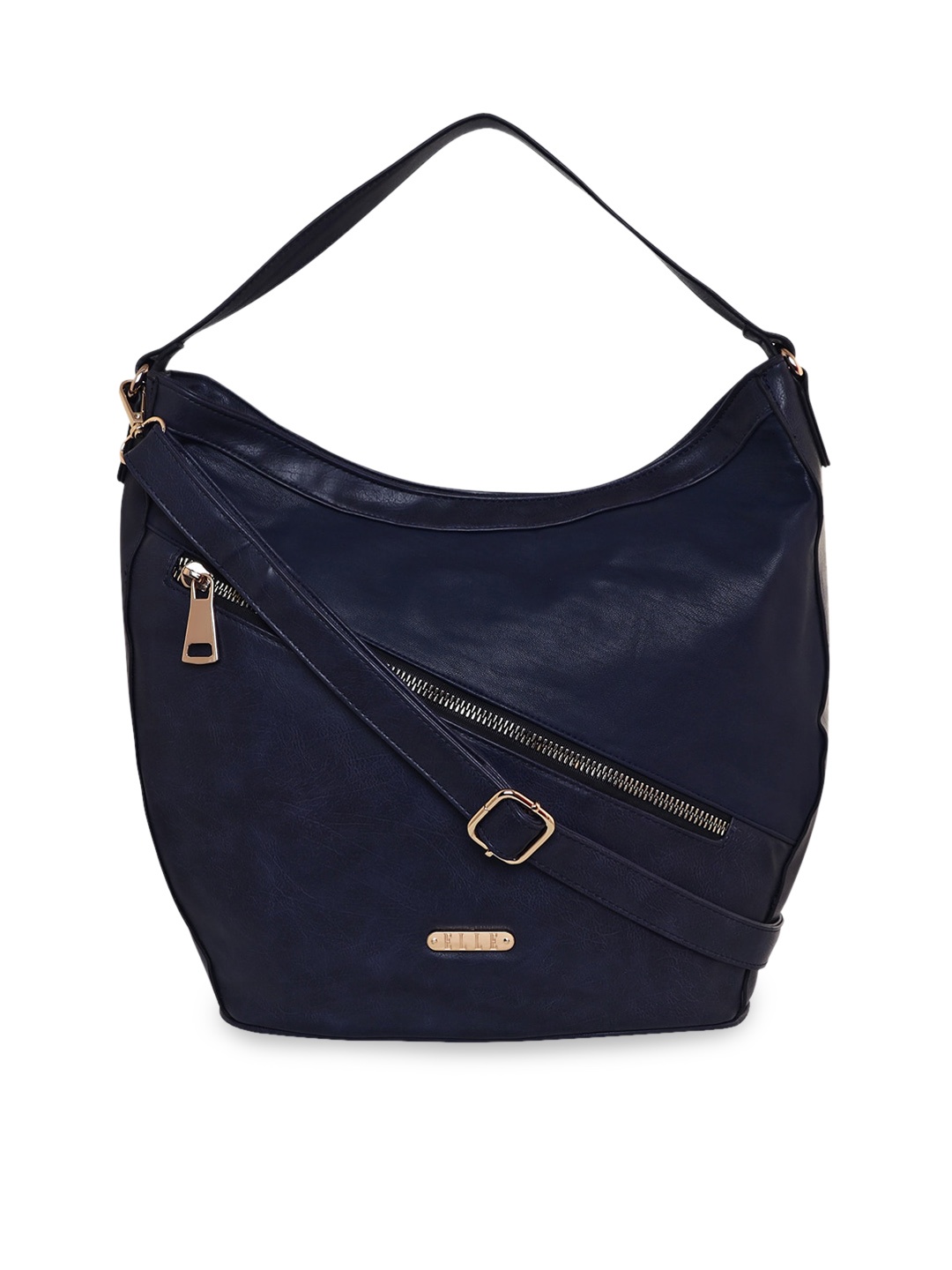

ELLE Blue PU Oversized Shopper Hobo Bag with Cut Work