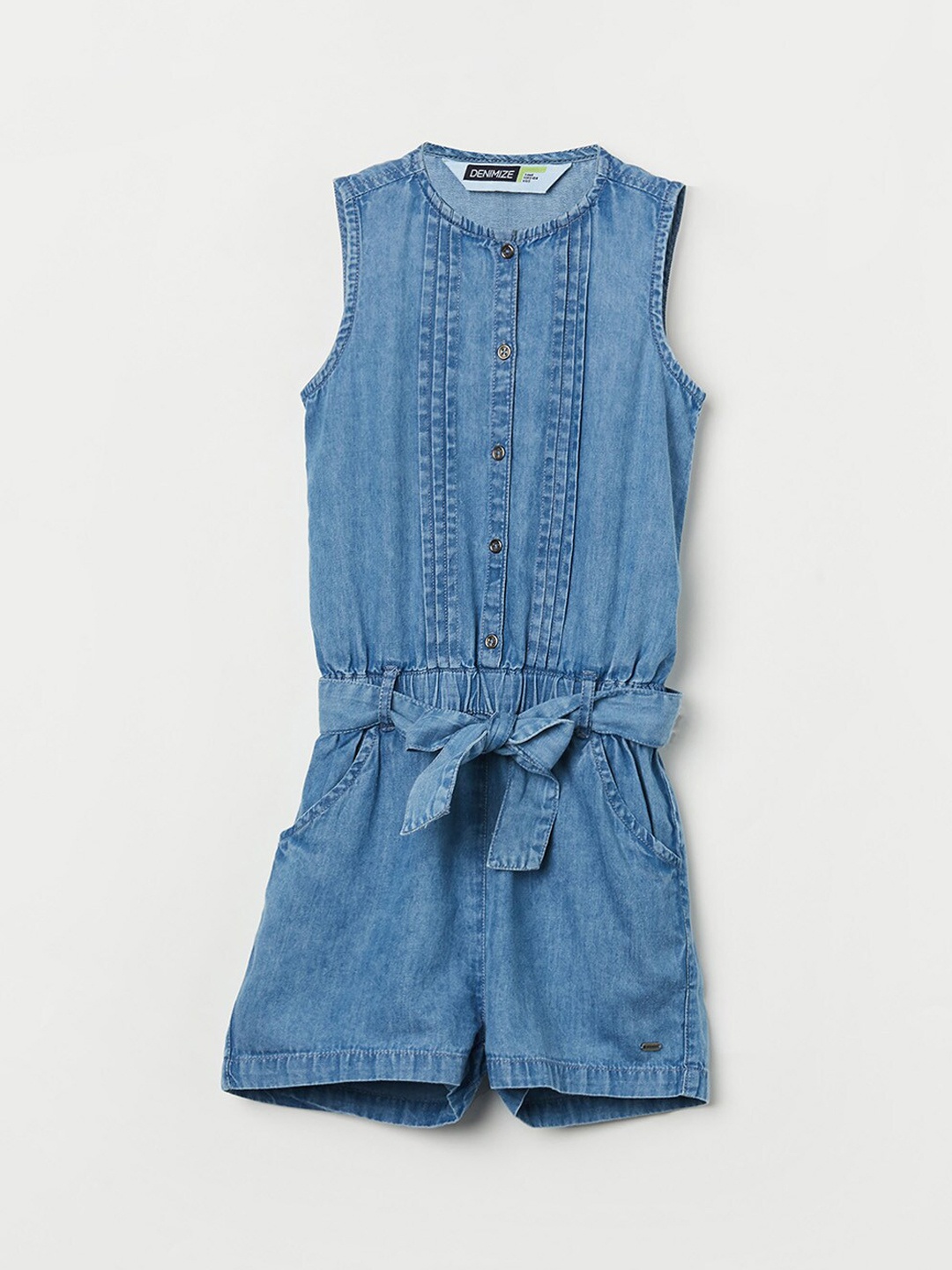 

Fame Forever by Lifestyle Girls Blue Solid Pure Cotton Dungarees
