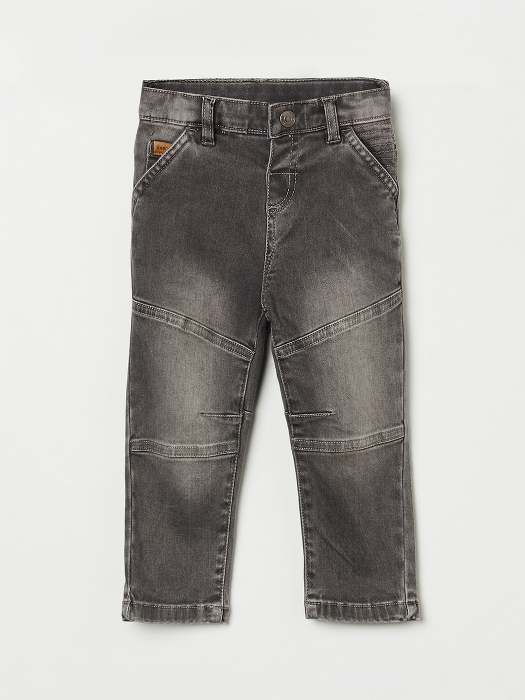 

Juniors by Lifestyle Boys Grey Jogger Fit Heavy Fade Cotton Jeans