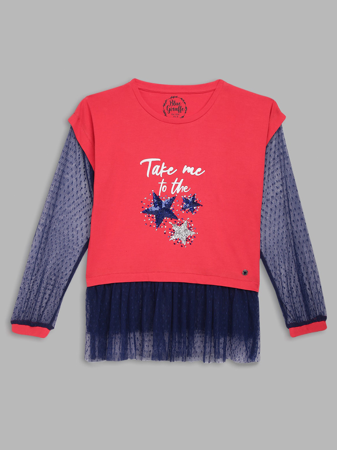 

Blue Giraffe Girls Multicoloured Printed Top, Multi