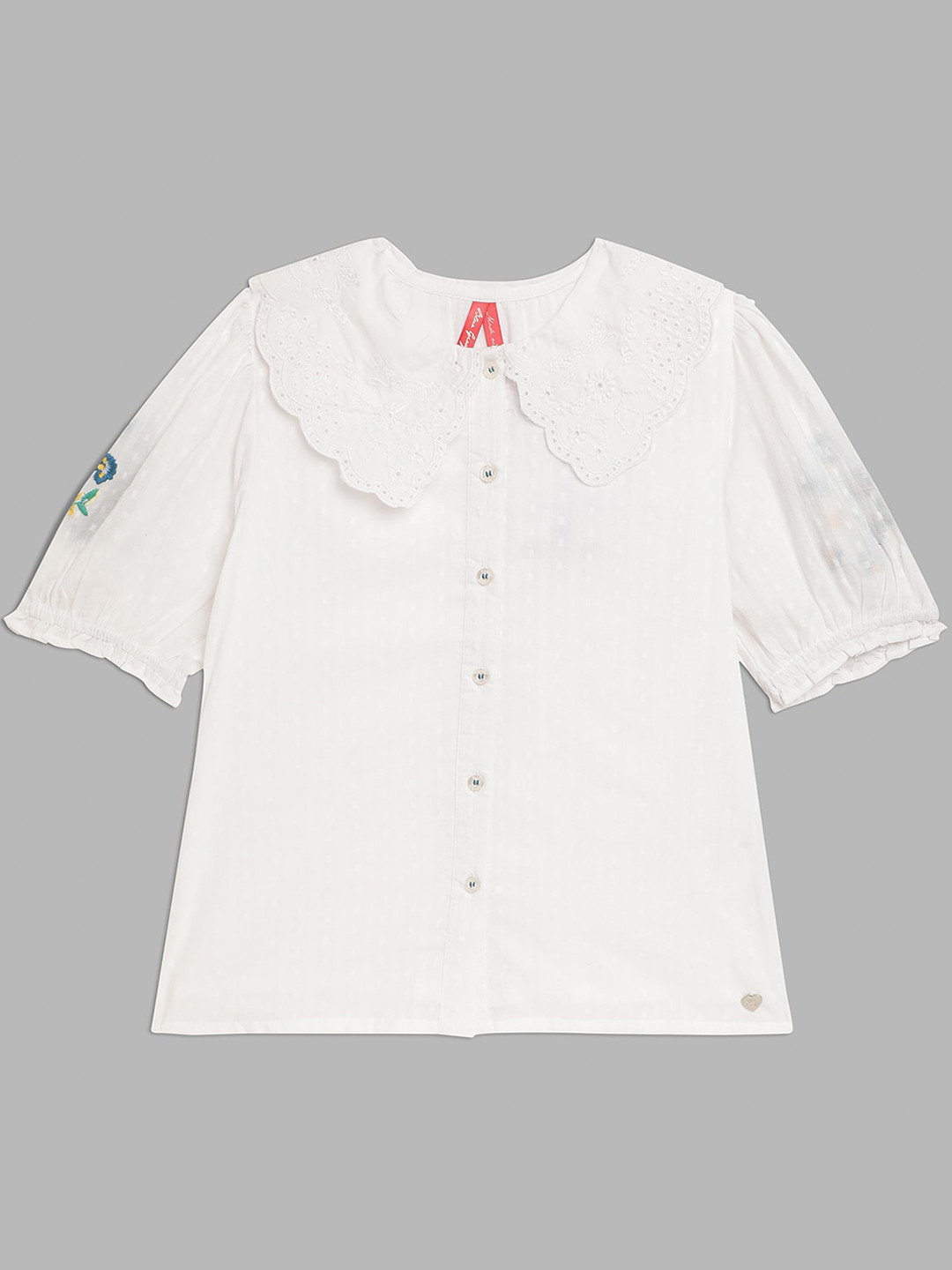 

Blue Giraffe White Shirt Style Top