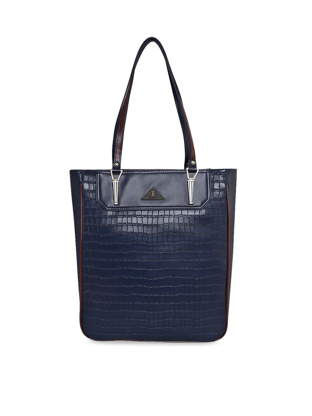 

ESBEDA Navy Blue Animal Textured Shopper Shoulder Bag