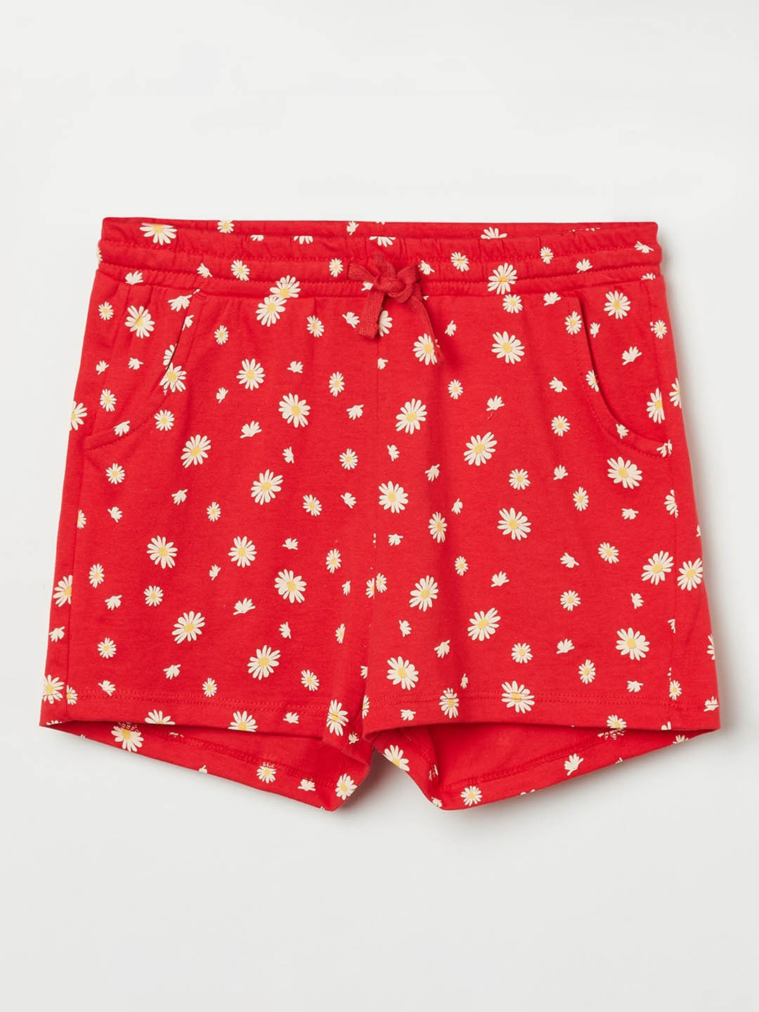 

Fame Forever by Lifestyle Girls Red & White Floral Printed Cotton Shorts