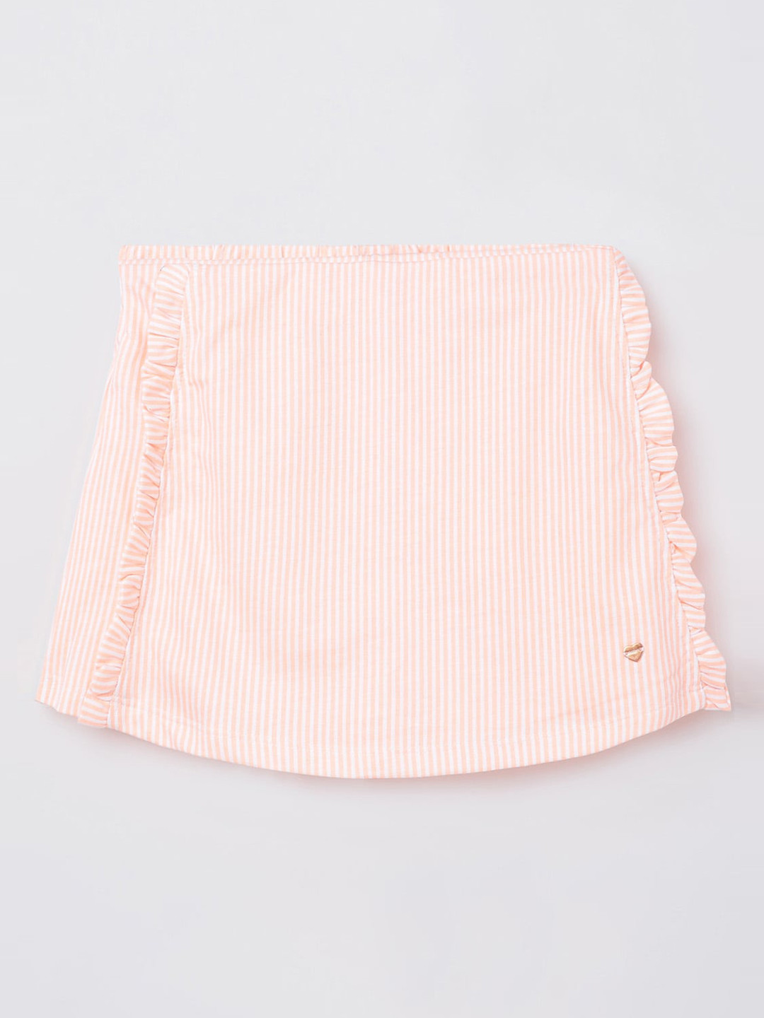 

Bossini Girls Pink & White Striped Pure Cotton Straight Skirt