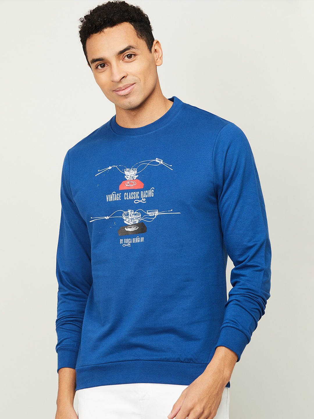 

Forca by Lifestyle Men Blue Printed Sweatshirt