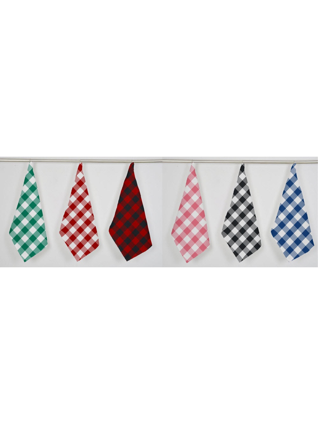 

Lushomes 6 Pieces Assorted Checked Cotton Kitchen Napkins