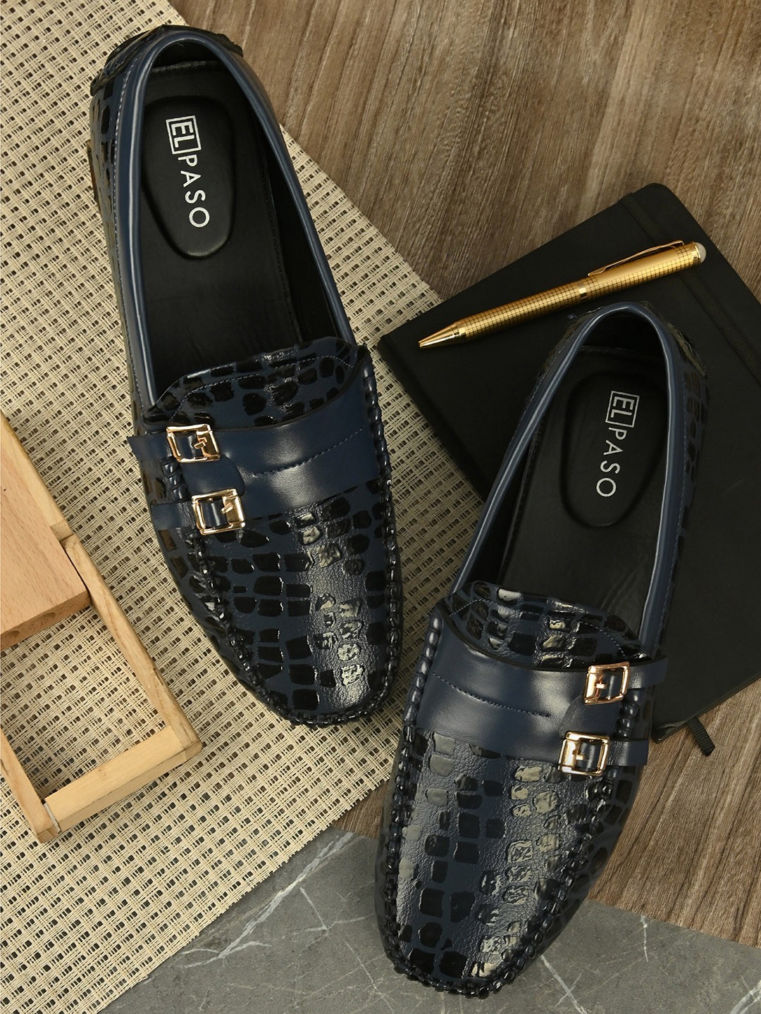 

El Paso Men Blue Woven Design Loafers