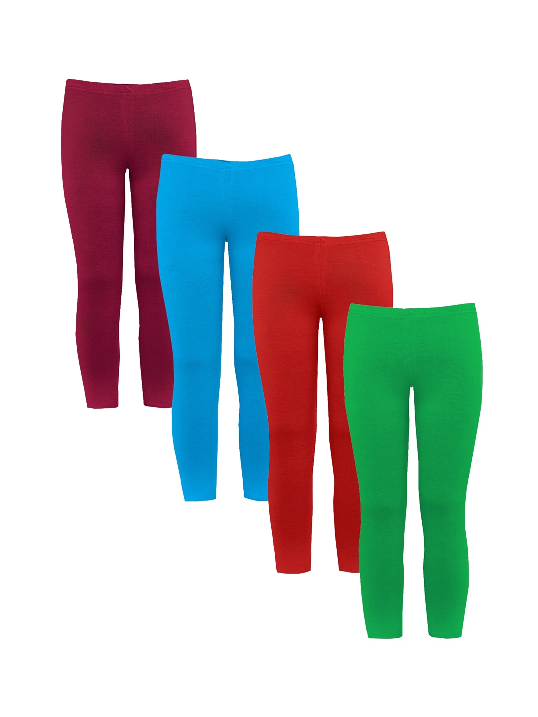 

Naughty Ninos Girls Pack of 4 Red & Blue Ankle Length Leggings