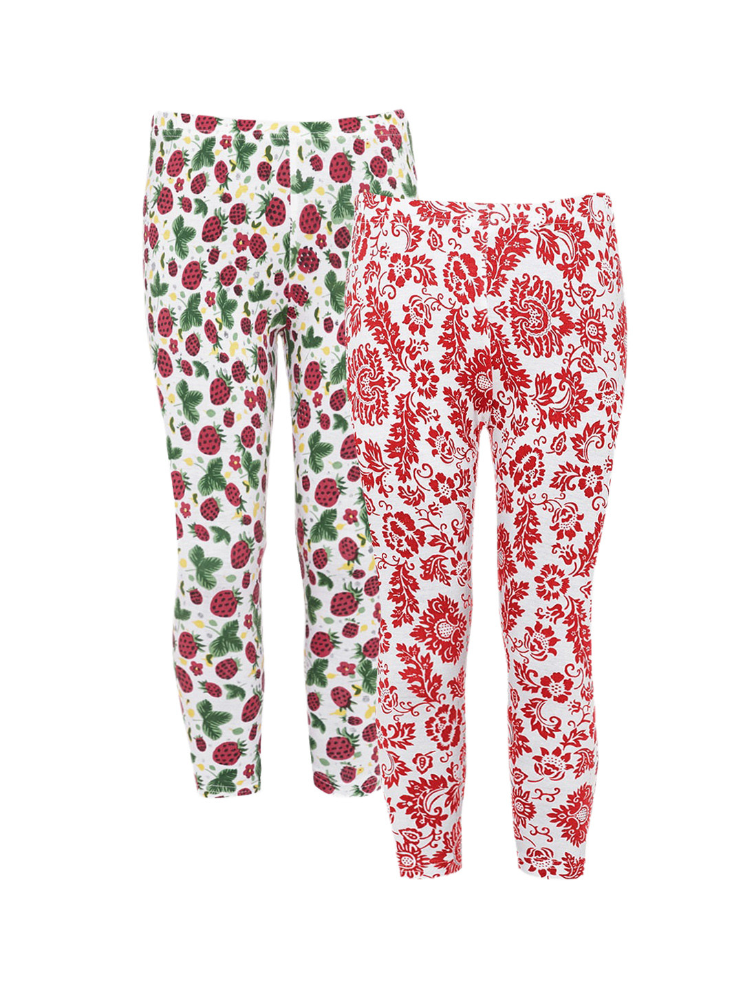 

Naughty Ninos Girls Multi Color Pack Of 2 Printed Cotton Leggings