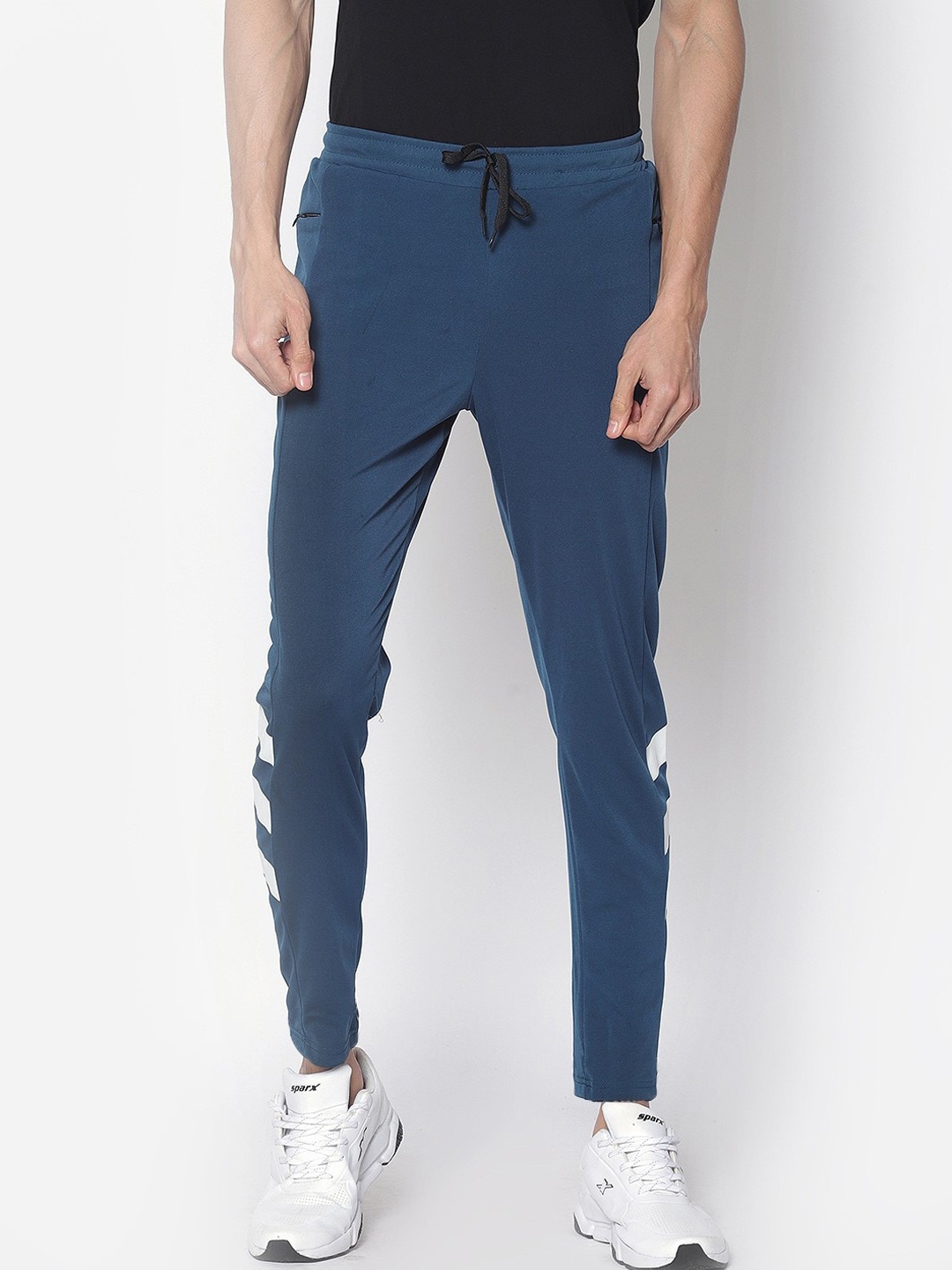 

American-Elm Men Sea Green Polyester 4-Way Slim Fit Track Pant