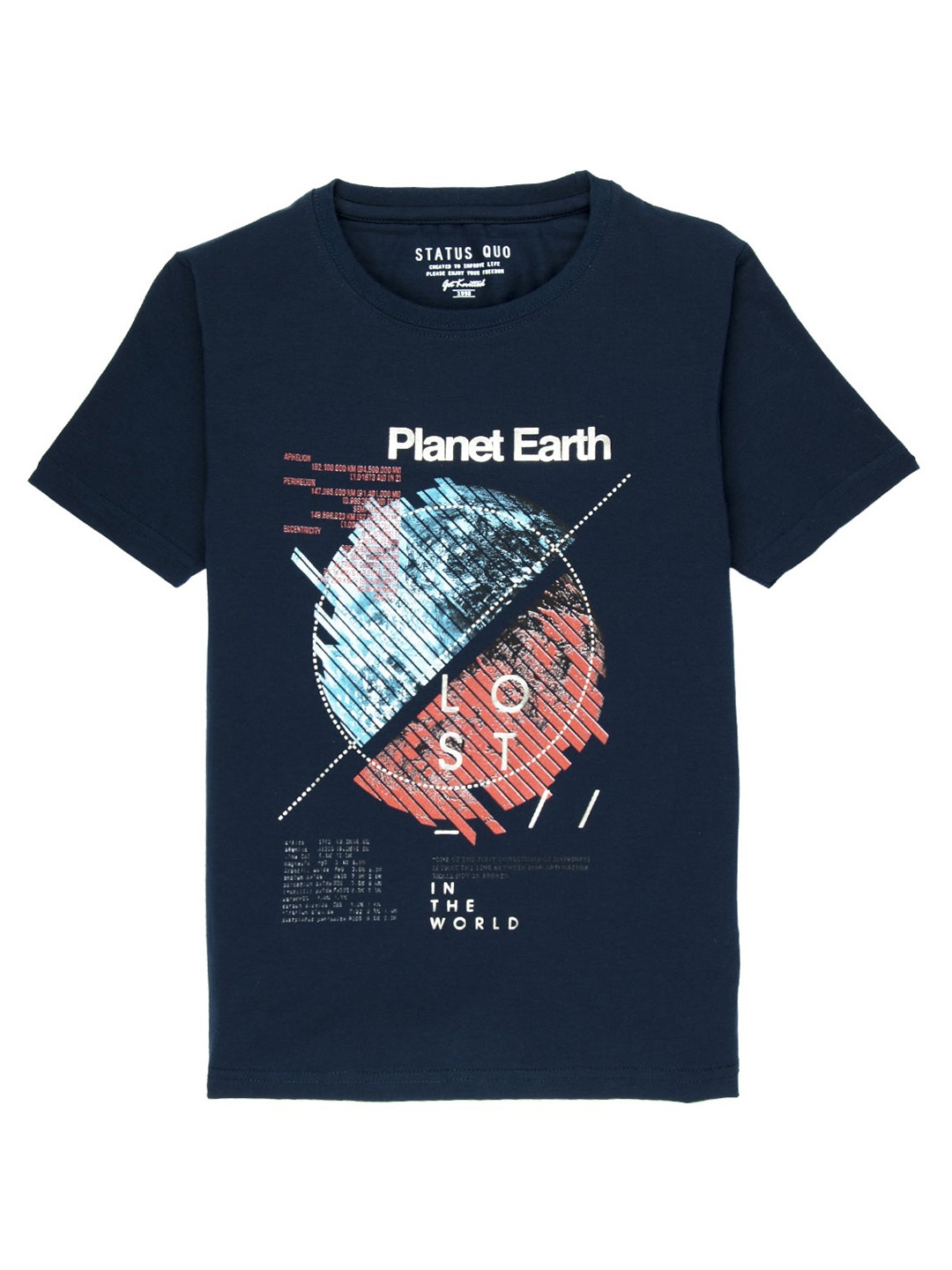 

Status Quo Boys Navy Blue Printed T-shirt