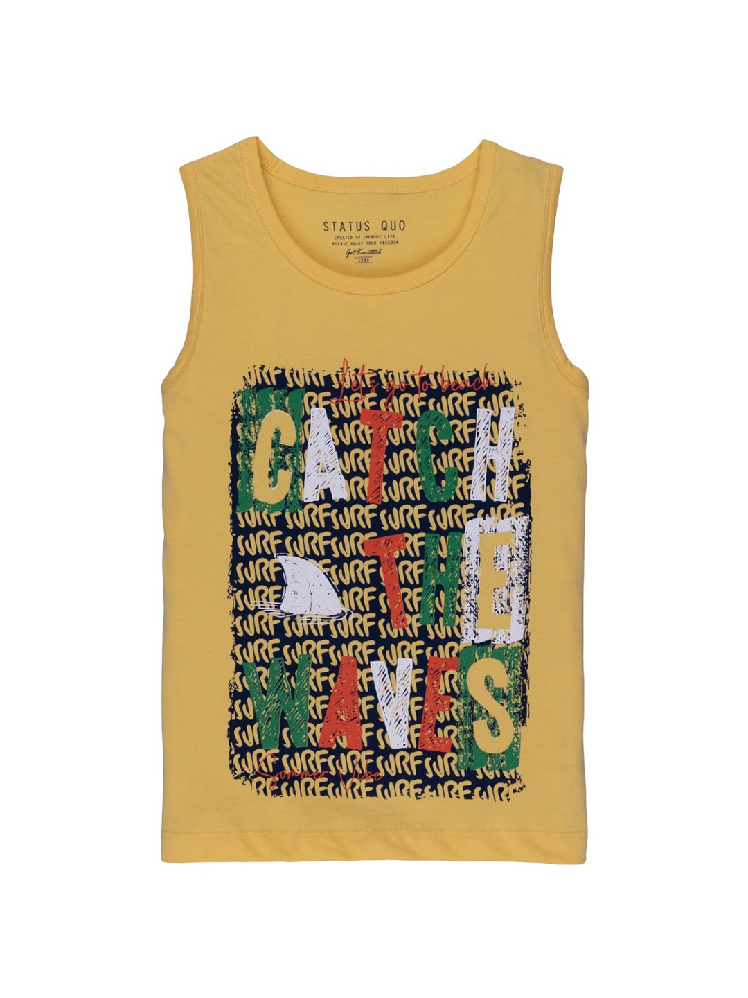 

Status Quo Boys Yellow Printed T-shirt