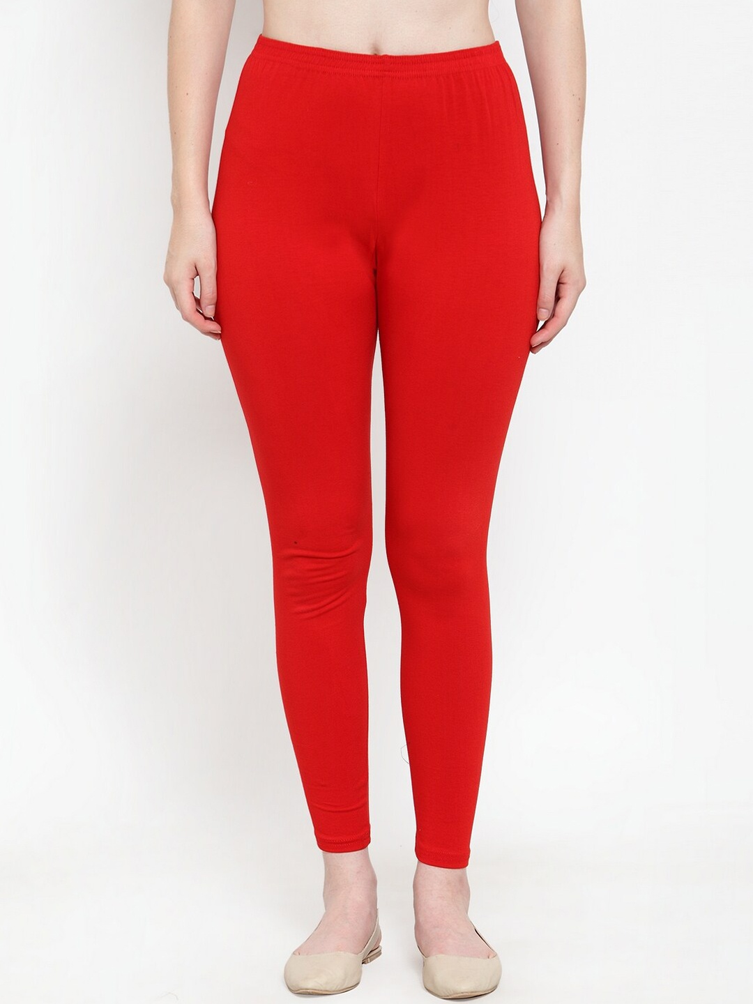 

GRACIT Women Red Solid Ankle-Length Leggings