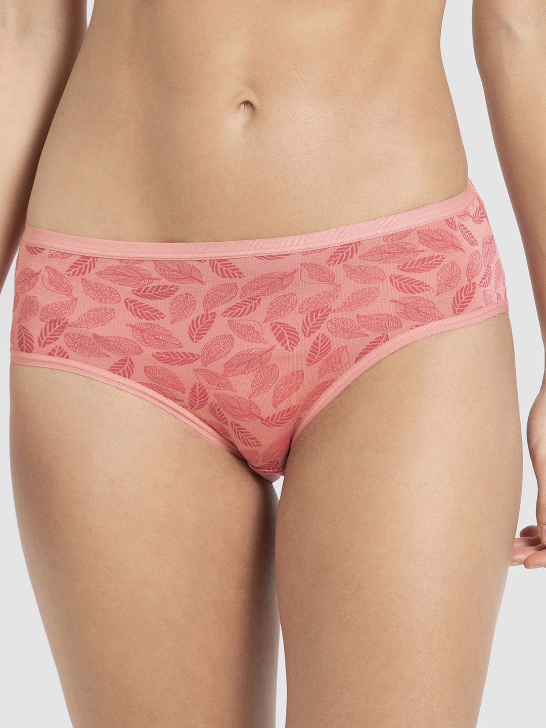 

Jockey Women Peach-Coloured & Pink Printed Hipster Briefs 1807-0105-PBLPR