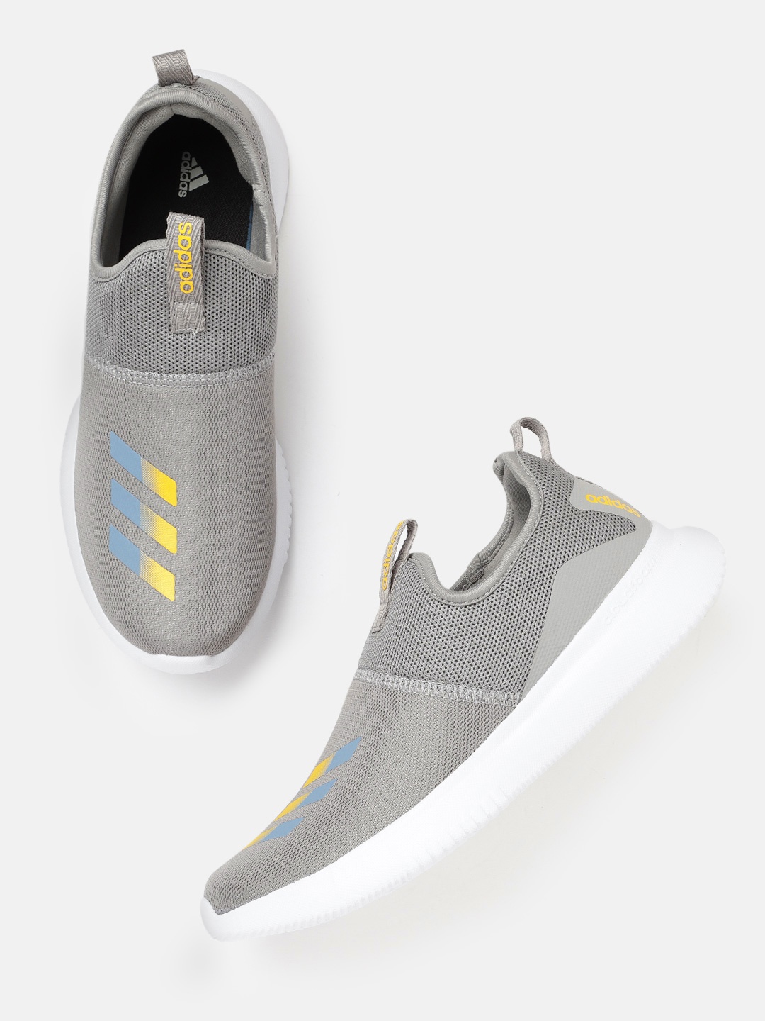 

ADIDAS Men Grey Woven Design Tristo Walking Slip-On Sneakers