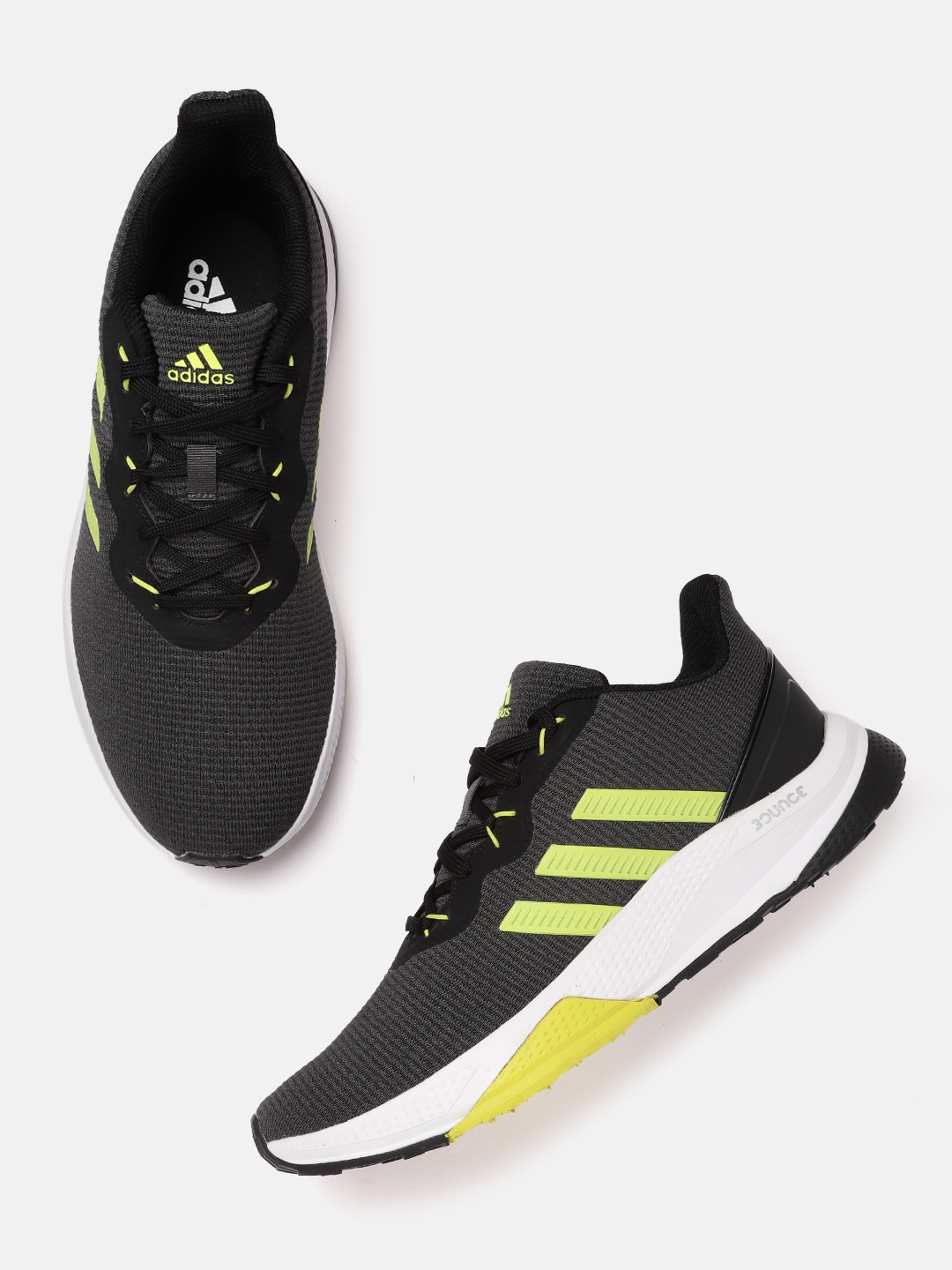 

ADIDAS Men Grey & Green Woven Design Stormex Running Shoes