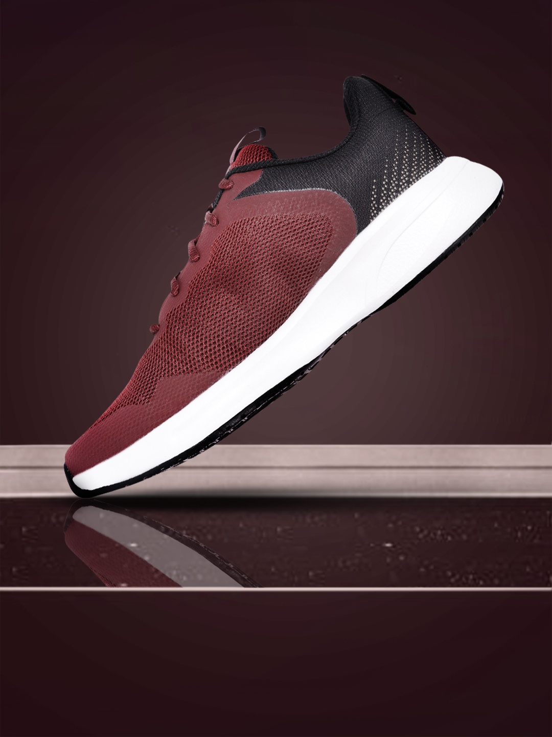 

ADIDAS Men Maroon & Black Woven Design Vigilaar Running Shoes