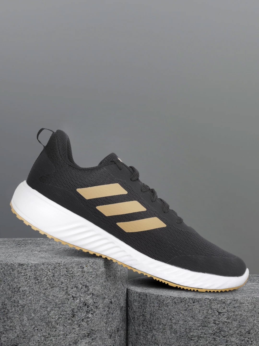 

ADIDAS Men Black Woven Design Adi Ace Running Shoes