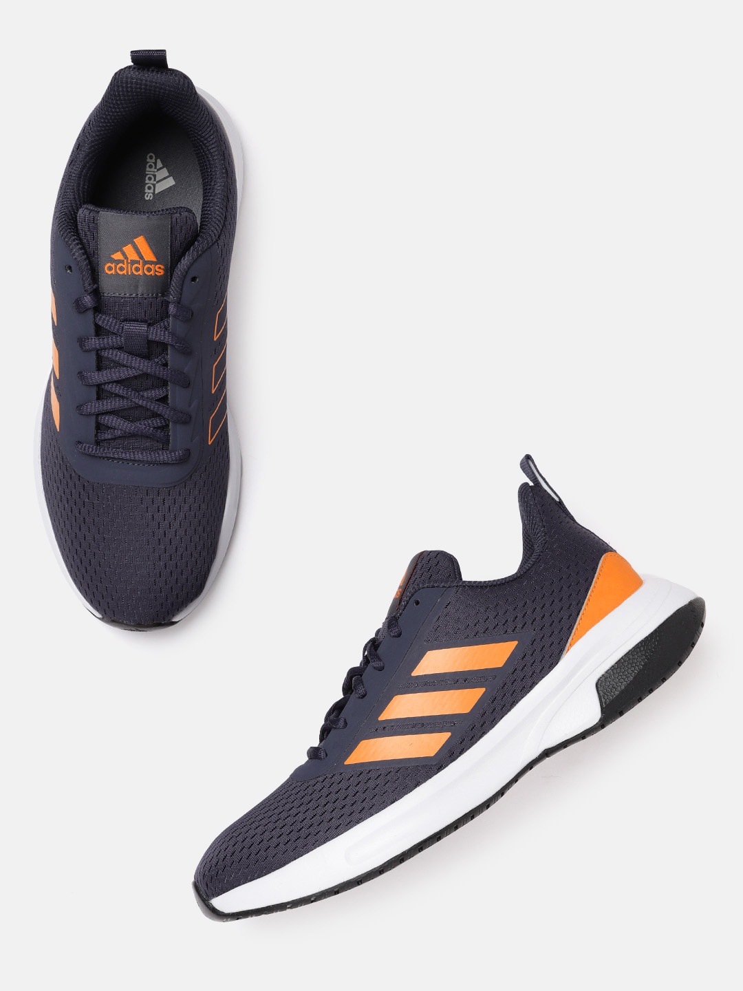 

ADIDAS Men Navy Blue & Orange Woven Design Ortholite Accelar Running Shoes