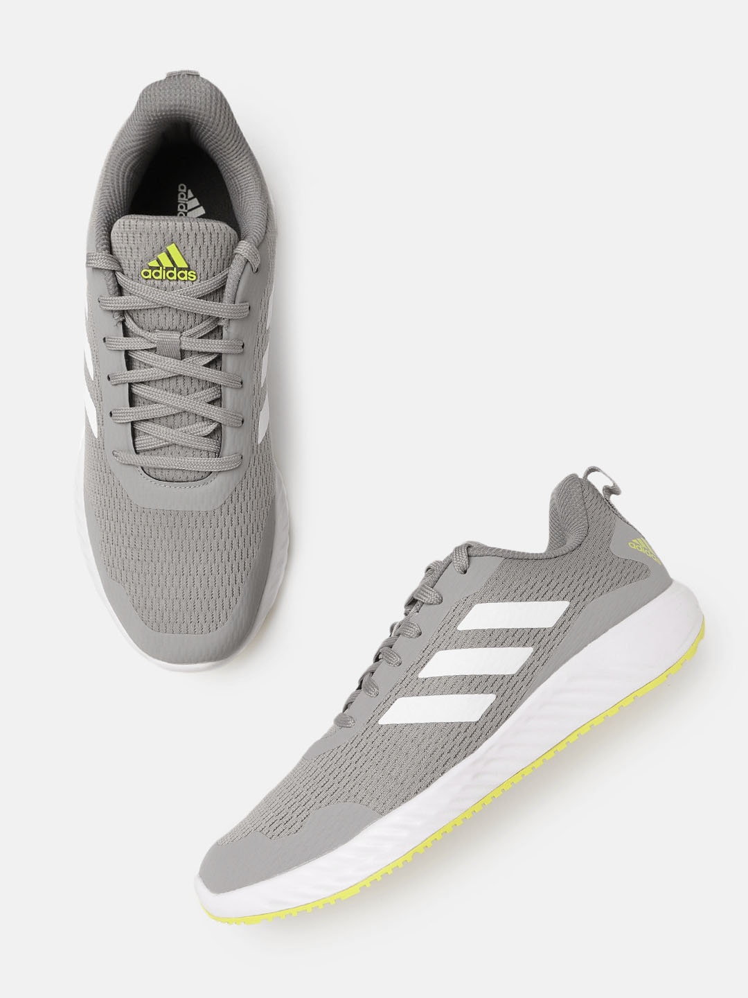 

ADIDAS Men Grey & White Woven Design Adi Ace Running Shoes